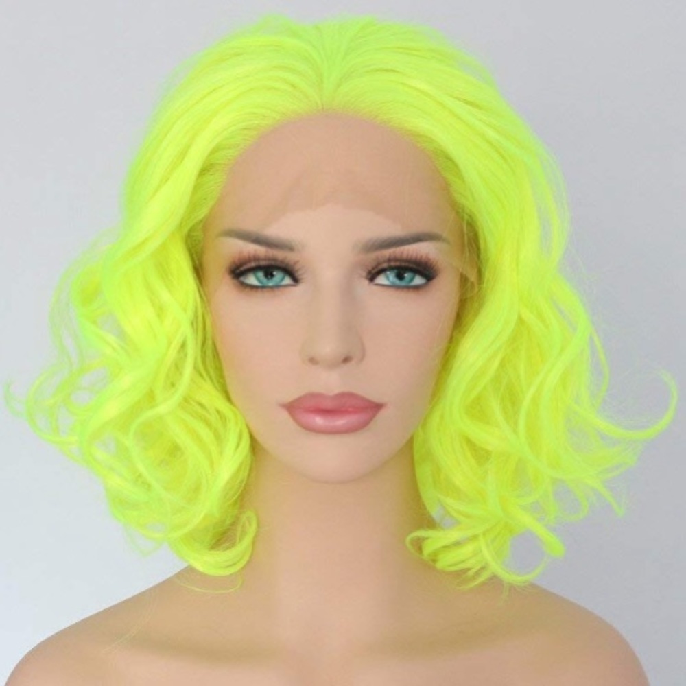 💫 KERRI NEON WAVY CURL BOB LACE FRONT WIG *NWT* - Picture 4 of 9